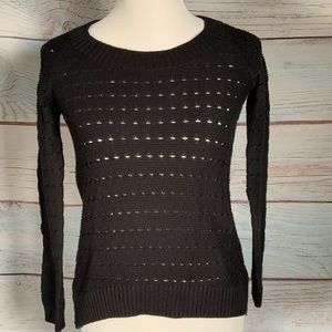 BCBG black side zip sweater XXSM rounded neckline